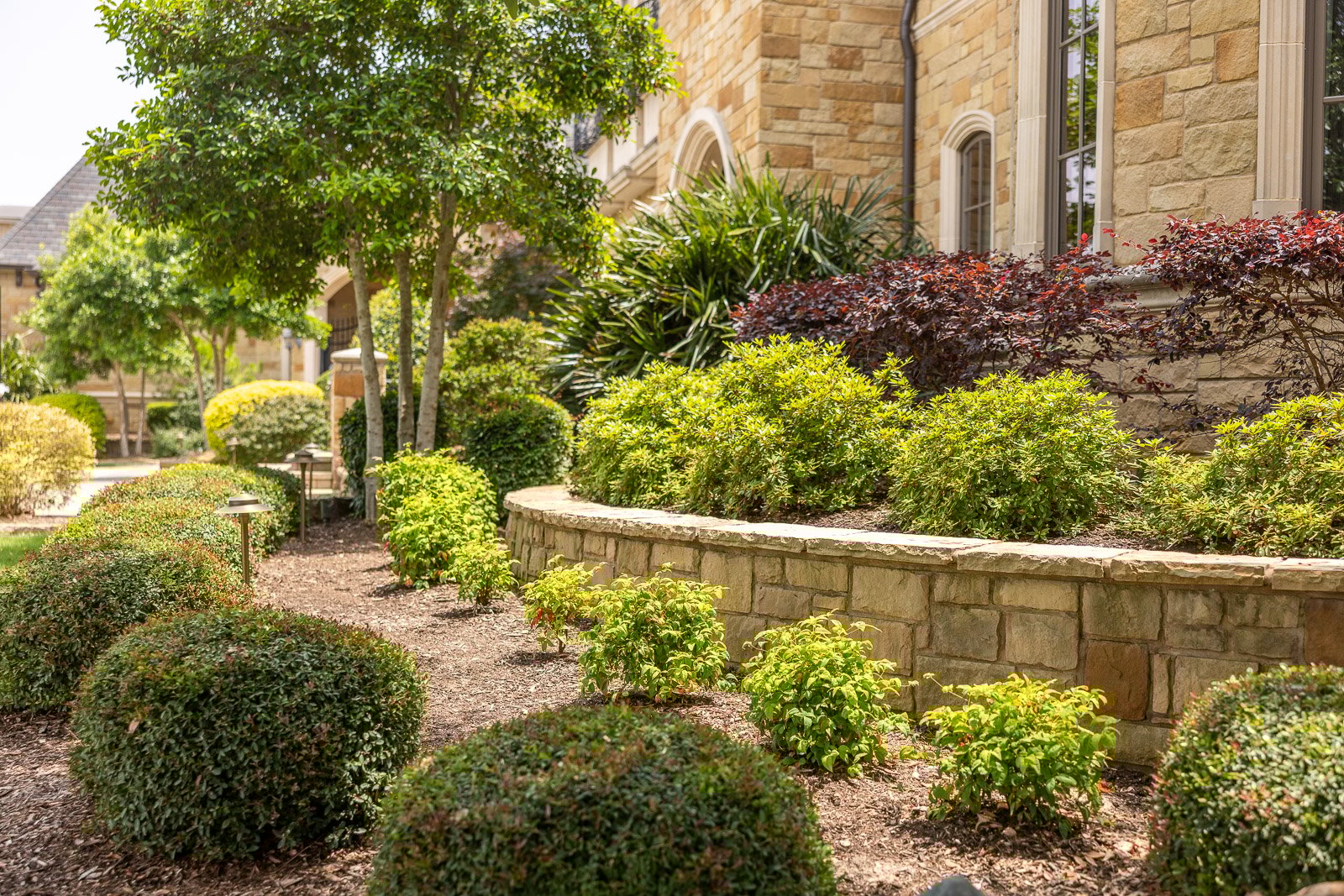 tiered landscape beds retaining wall