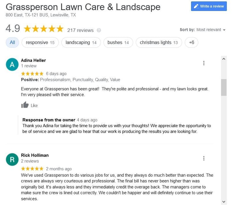 Grassperson Lawn Care Reviews