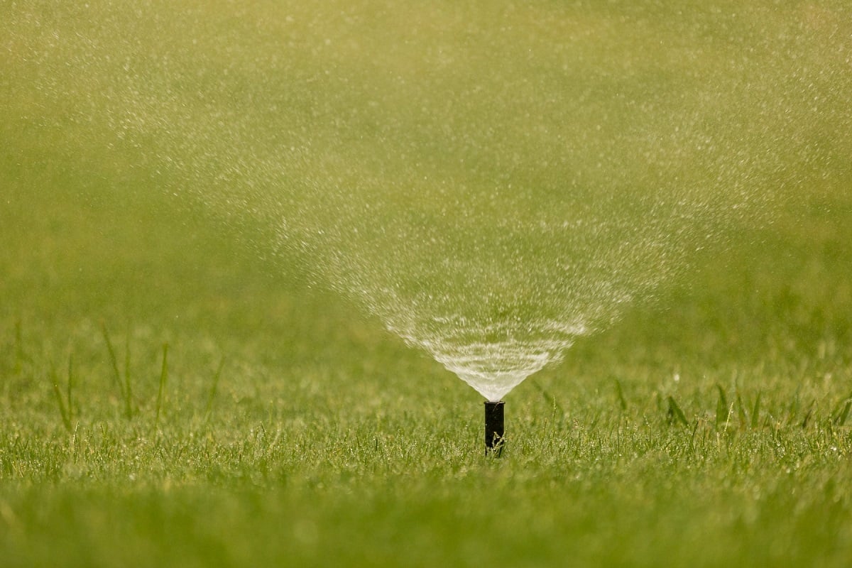 irrigation head waters grass