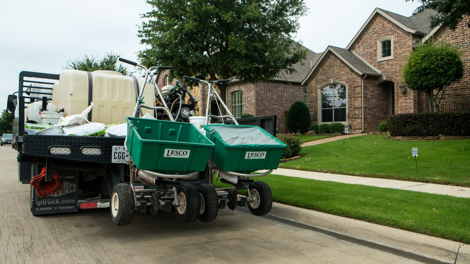 Professional lawn care truck and equipment