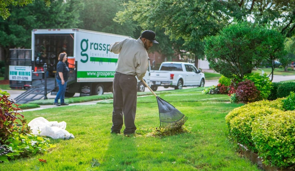 employee raking