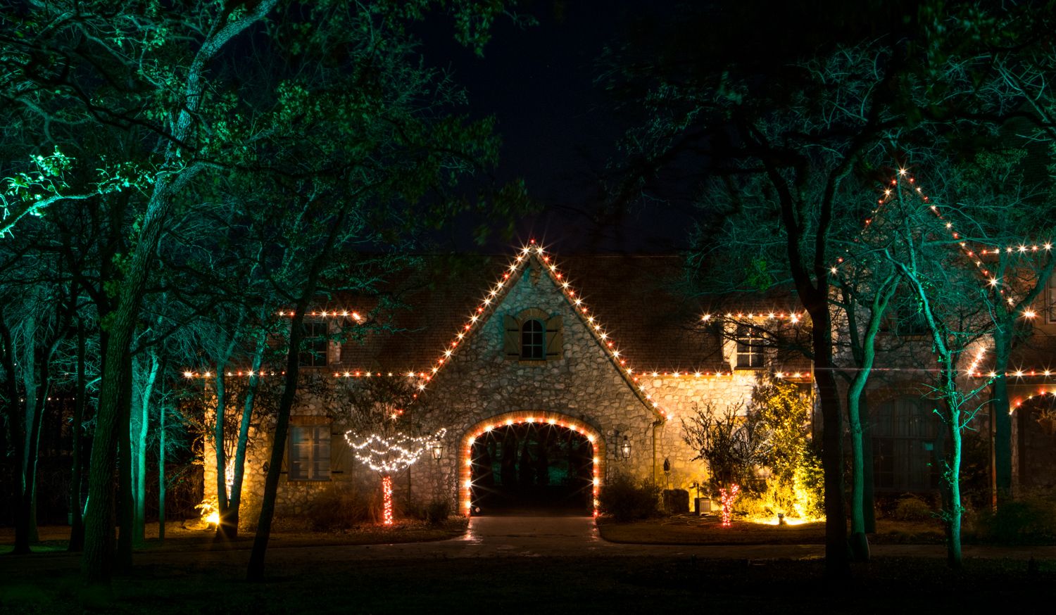 House with holiday lights