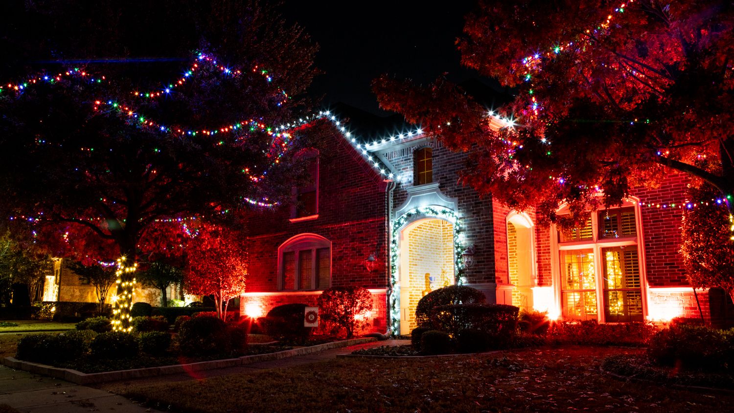 Bold and colorful holiday lighting