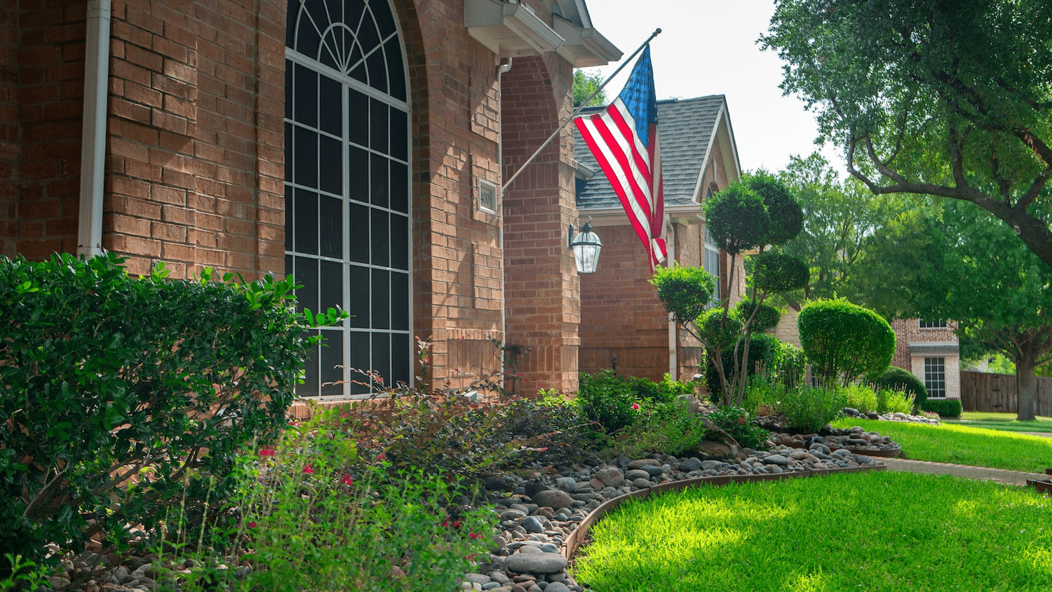Landscape treated with tree and shrub care in north Texas
