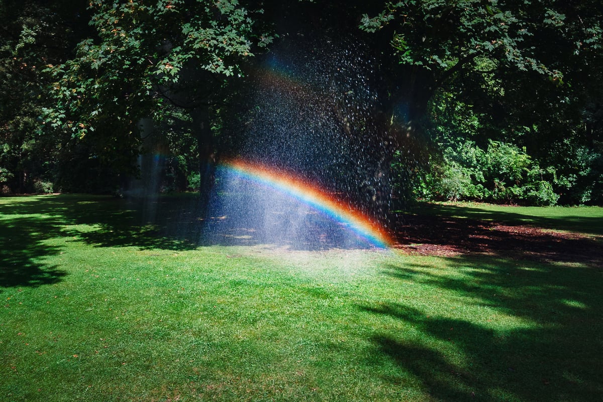 lawn irrigation spraying