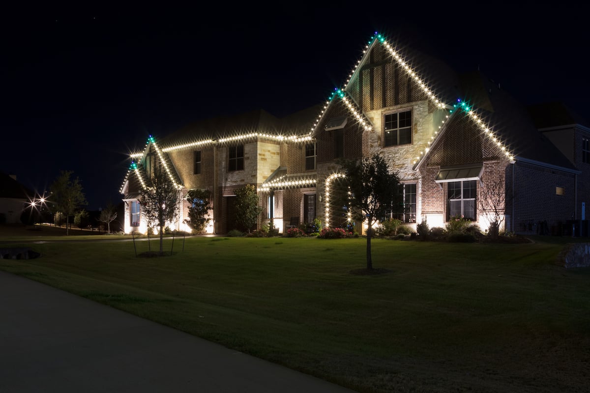 holiday lights on front of home