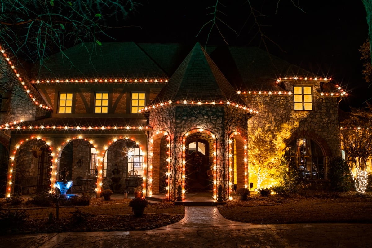 holiday lights on home