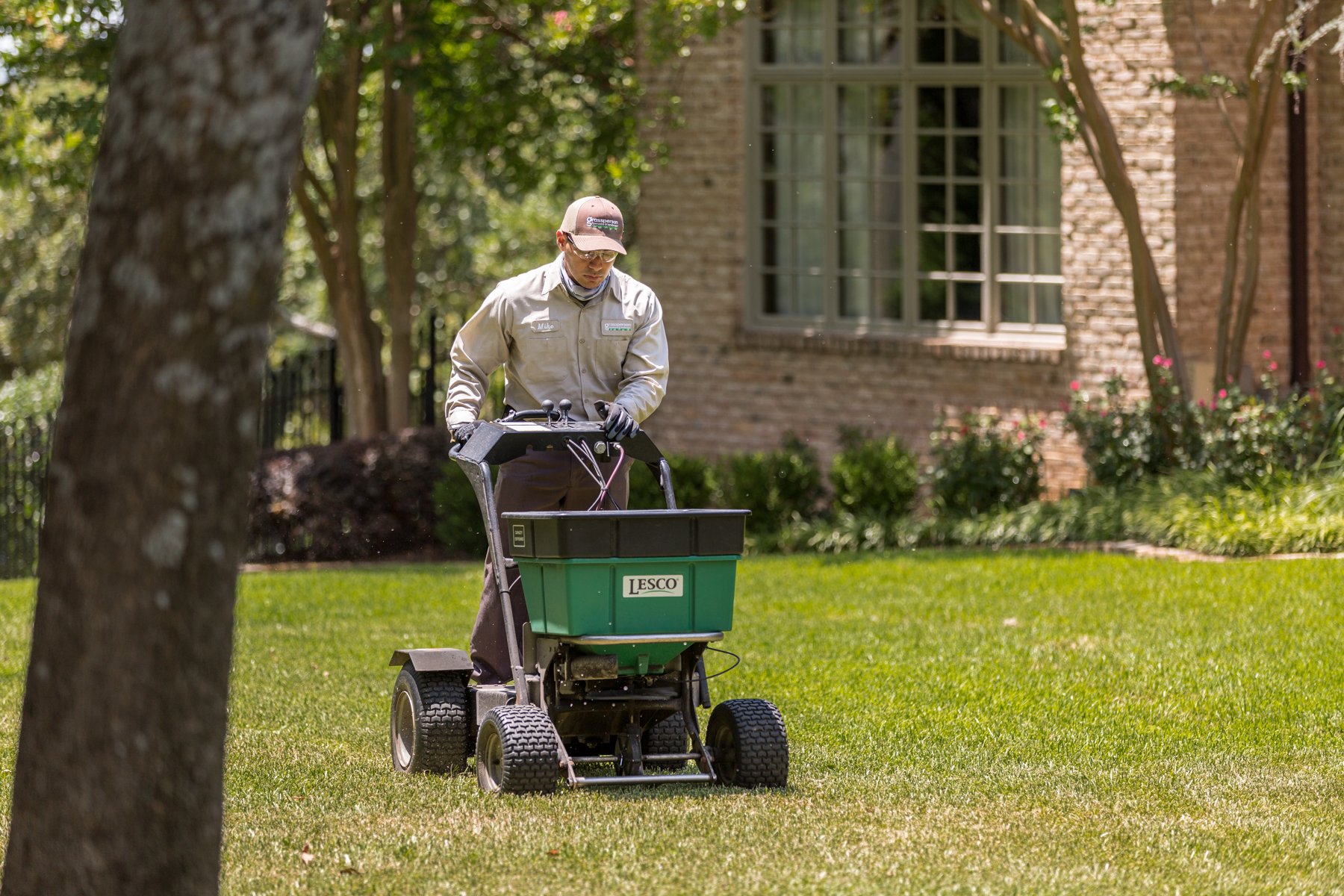 lawn technician ride on spreader granular 6