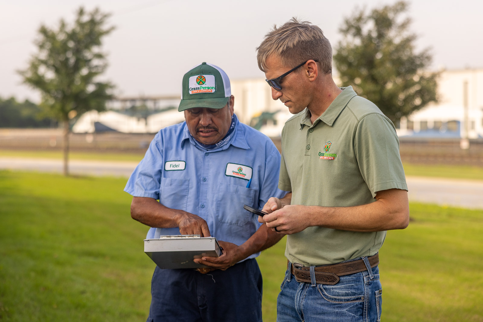 crew and account manager talking 2