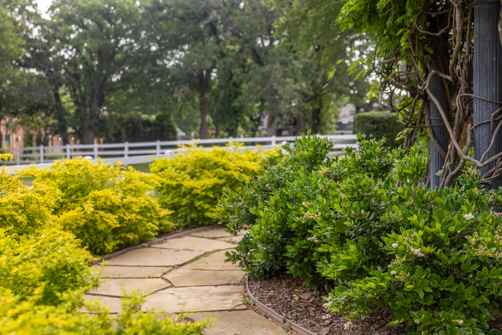 park flagstone walkway landscape beds 