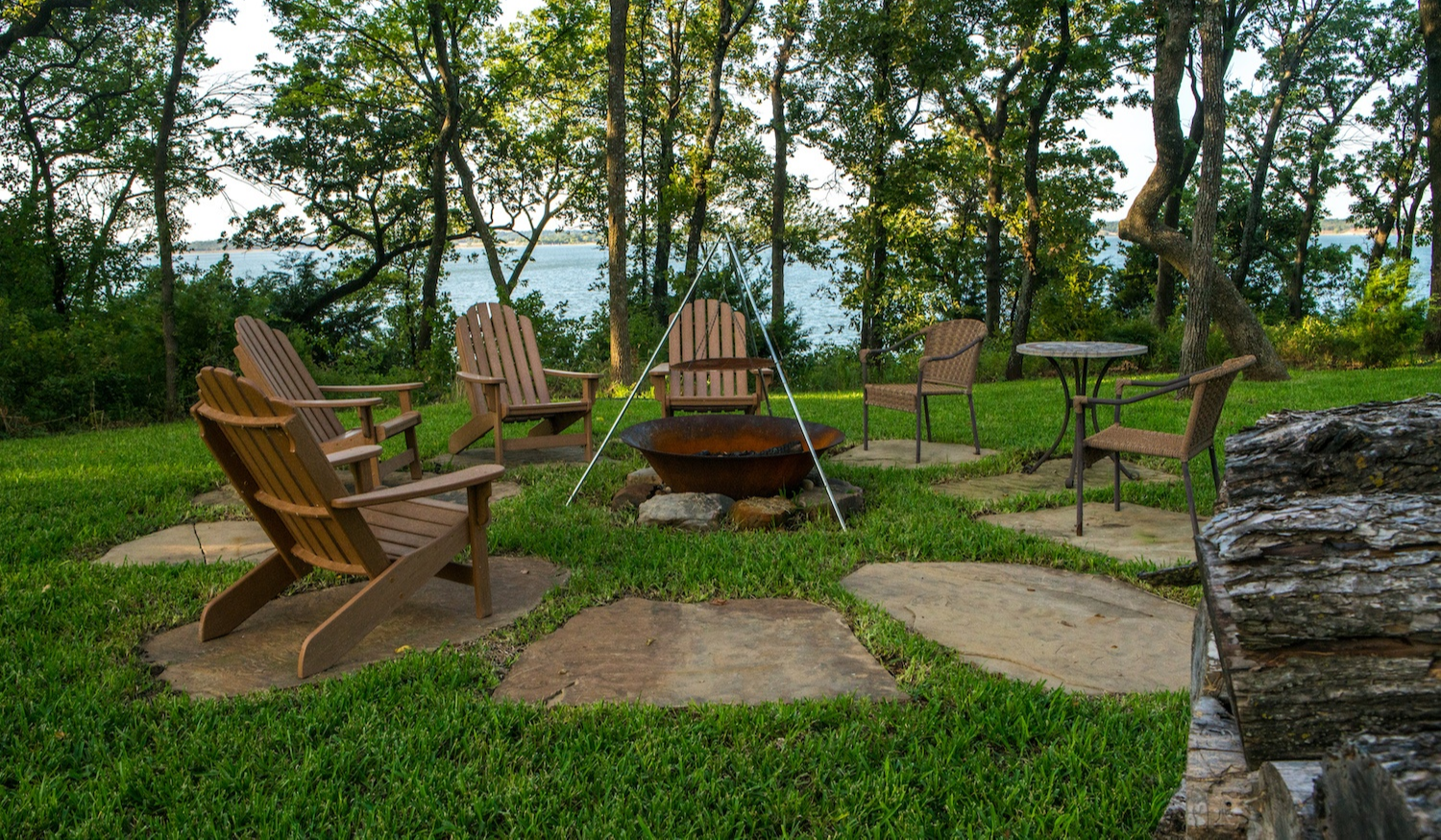 fire-pit-fire-feature-chairs-stones-lake
